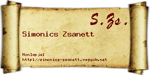 Simonics Zsanett névjegykártya